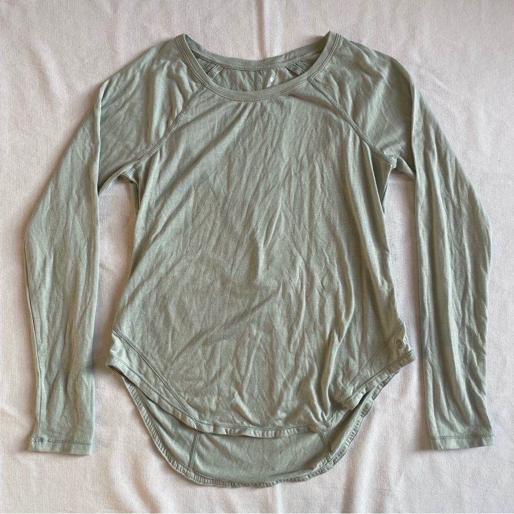 Apana Sage Green Cut-Out Long Sleeve Top - Women’s XS